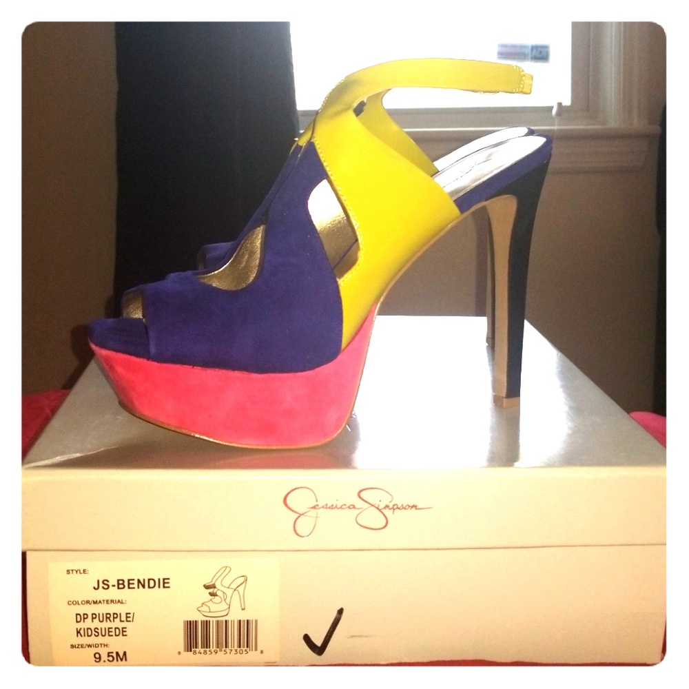 Jessica Simpson color block heels